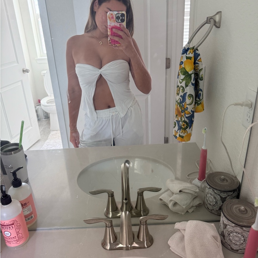 Edikted White Strapless Top